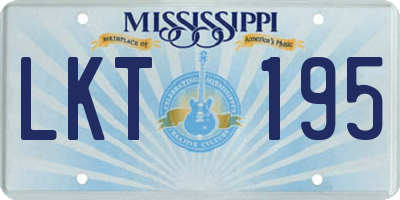 MS license plate LKT195
