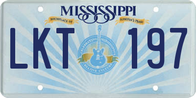 MS license plate LKT197