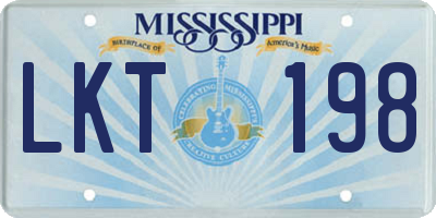 MS license plate LKT198