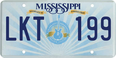 MS license plate LKT199