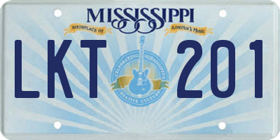 MS license plate LKT201