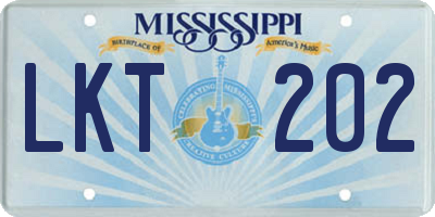 MS license plate LKT202