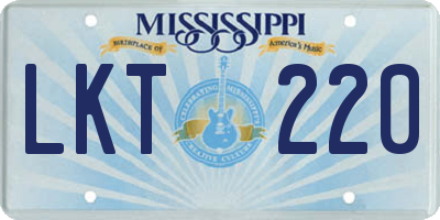 MS license plate LKT220