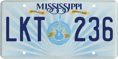 MS license plate LKT236