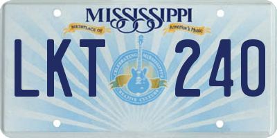 MS license plate LKT240