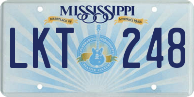 MS license plate LKT248