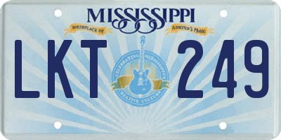 MS license plate LKT249