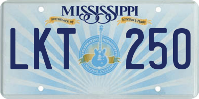 MS license plate LKT250