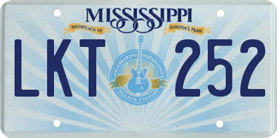 MS license plate LKT252
