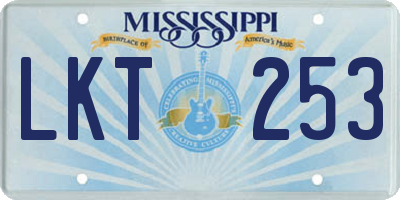 MS license plate LKT253