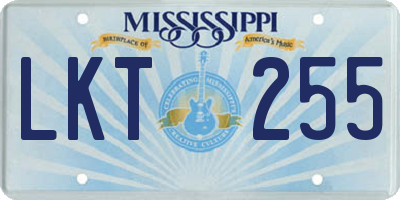 MS license plate LKT255
