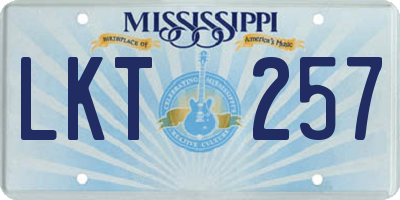 MS license plate LKT257
