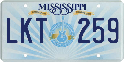 MS license plate LKT259