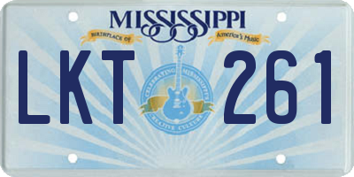 MS license plate LKT261