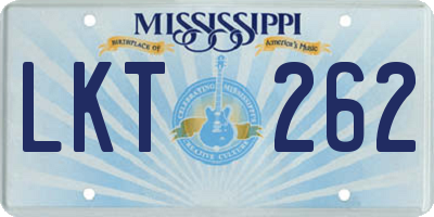 MS license plate LKT262
