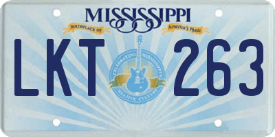 MS license plate LKT263