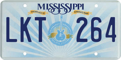 MS license plate LKT264