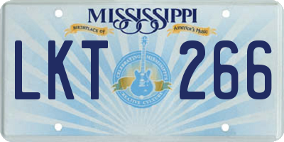 MS license plate LKT266