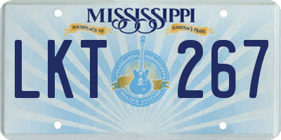 MS license plate LKT267
