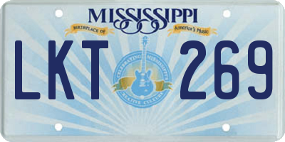 MS license plate LKT269
