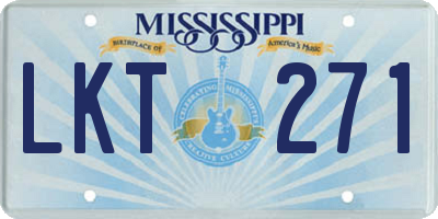 MS license plate LKT271