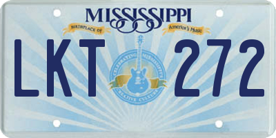 MS license plate LKT272
