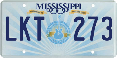 MS license plate LKT273