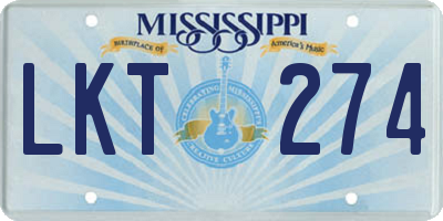 MS license plate LKT274