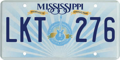 MS license plate LKT276