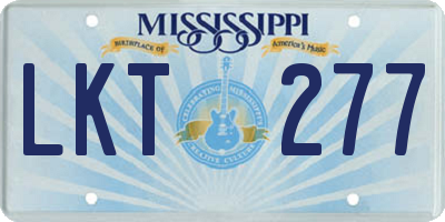 MS license plate LKT277