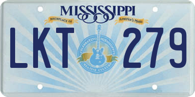 MS license plate LKT279