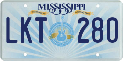 MS license plate LKT280