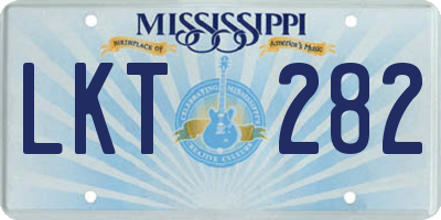 MS license plate LKT282