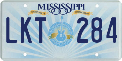 MS license plate LKT284