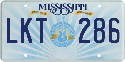 MS license plate LKT286