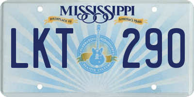 MS license plate LKT290
