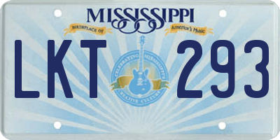 MS license plate LKT293