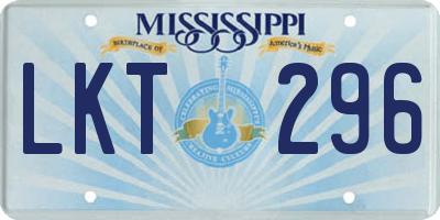 MS license plate LKT296