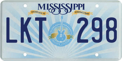 MS license plate LKT298