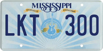 MS license plate LKT300