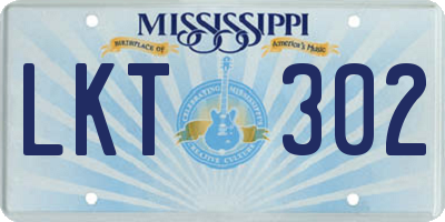 MS license plate LKT302