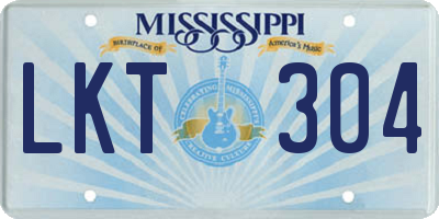 MS license plate LKT304