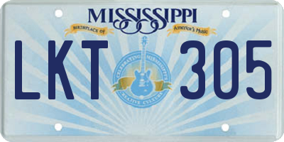 MS license plate LKT305