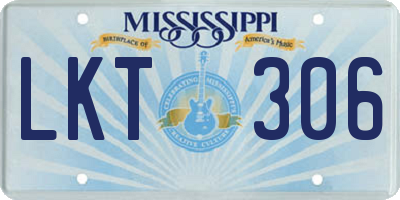 MS license plate LKT306