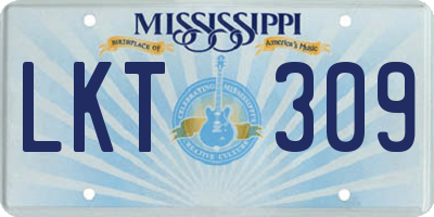 MS license plate LKT309