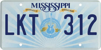 MS license plate LKT312