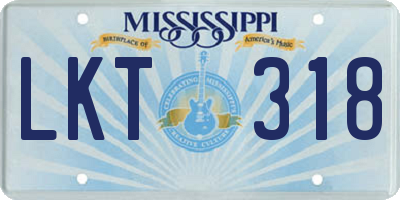 MS license plate LKT318