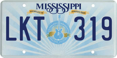 MS license plate LKT319