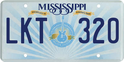 MS license plate LKT320