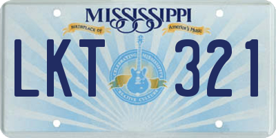 MS license plate LKT321